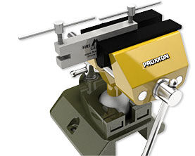 Hole punch tool in bench vise